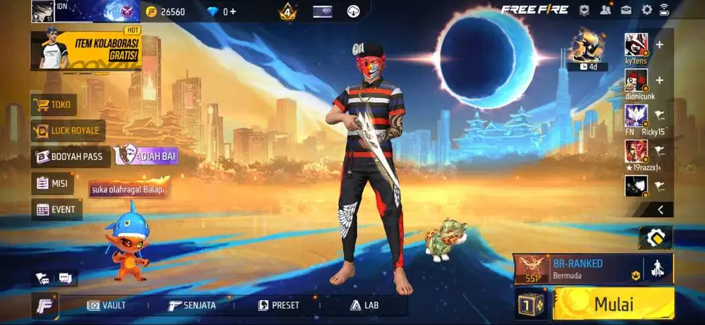 AKUN FF SG GURUN PRIME 4