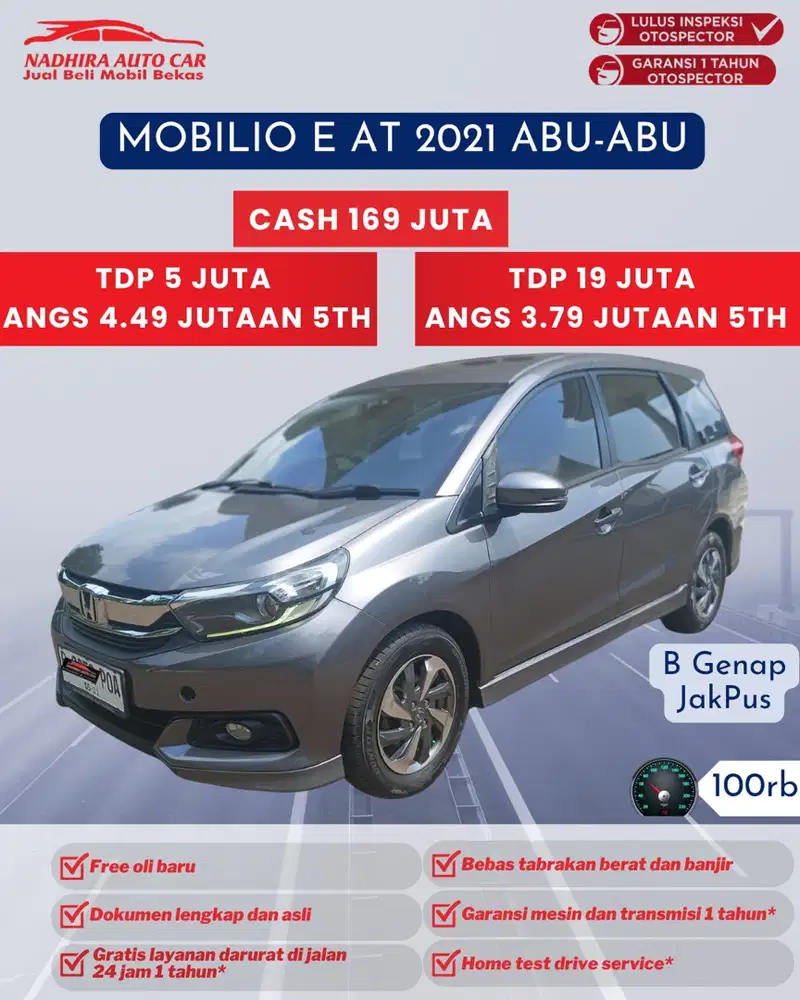 Dijual Mobil Bekas Mobilio E AT 2021 Abu-abu