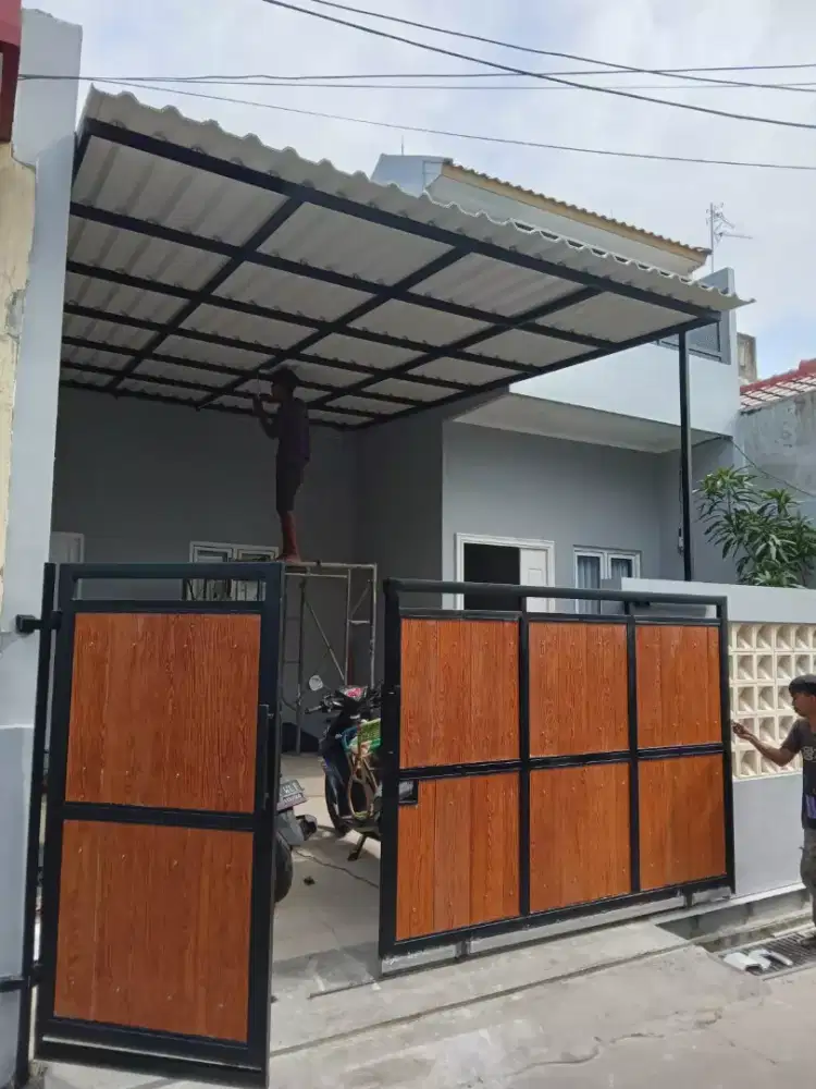 Pagar grc motif kayu