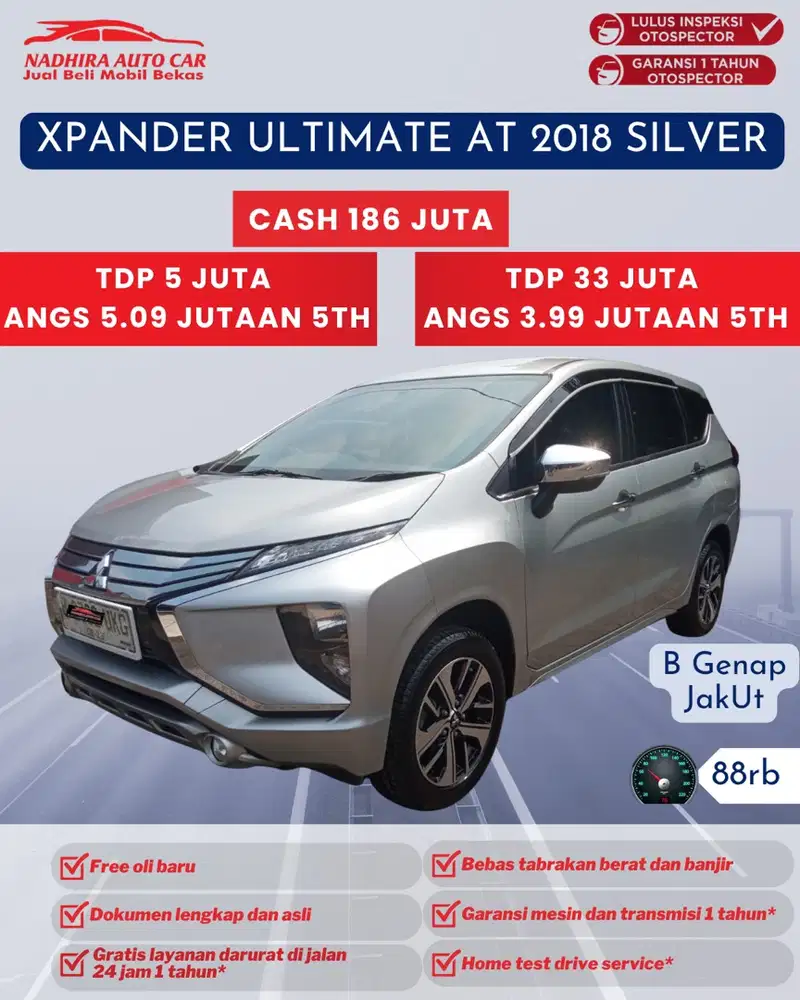 Dijual Mobil Bekas Xpander Ultimate AT 2018 Silver