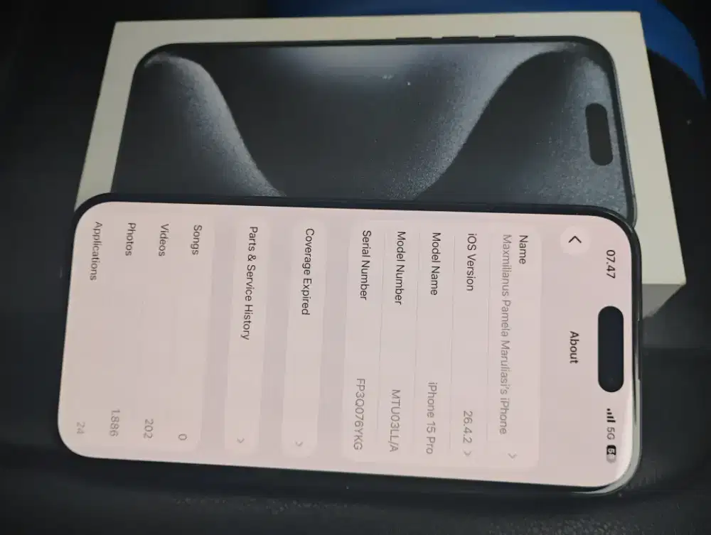 Iphone 15 Pro 512 GB Blue Titanium Mulus IMEI Sudah Bayar Bea Cukai