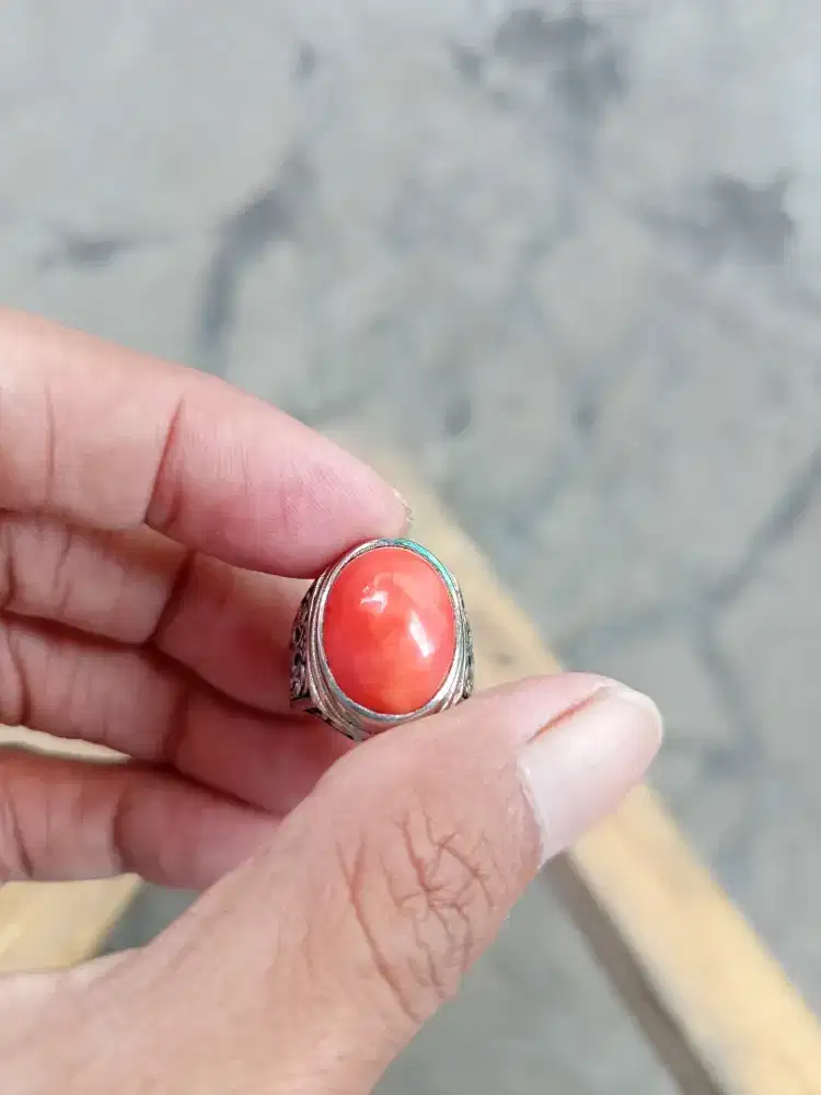Batu Cincin Akik Permata Natural Coral Marjan Cakep