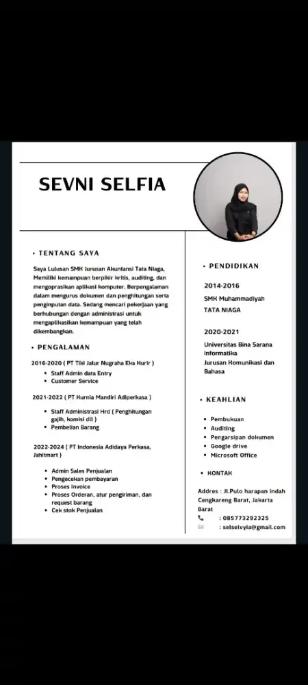 SAYA SEDANG MENCARI PEKERJAAN