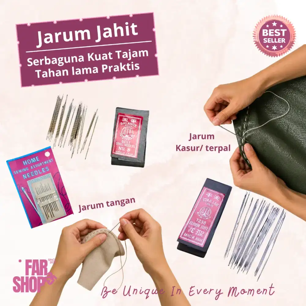 Jarum Jahit Tangan Serbaguna Home, Balance No. 7, No. 8 & Jarum3½ Inch