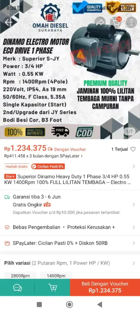 Dinamo mesin superior