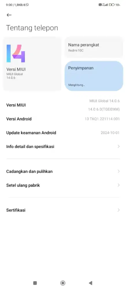Jual Xiaomi redmi 10C Ram 4/64 GB