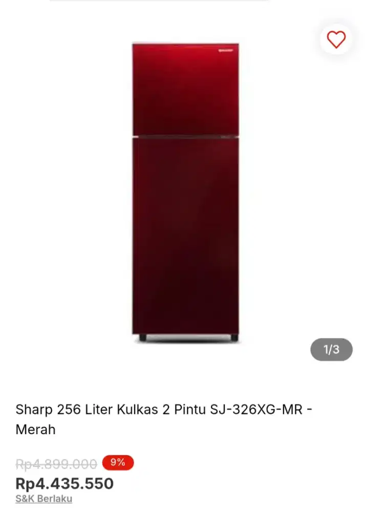 Sharp 256 liter kulkas 2 pintu