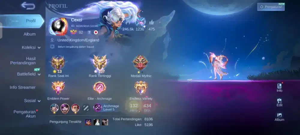 Akun mobile legends kolektor juragan