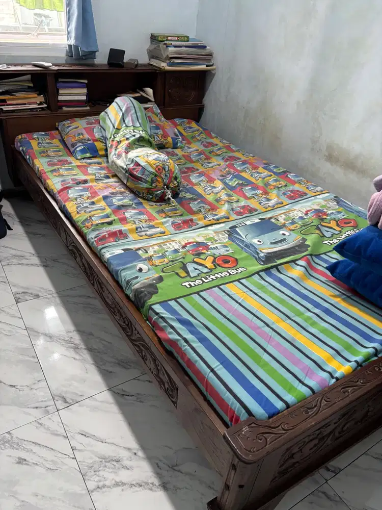 Dipan kasur jati ukuran 120x200cm