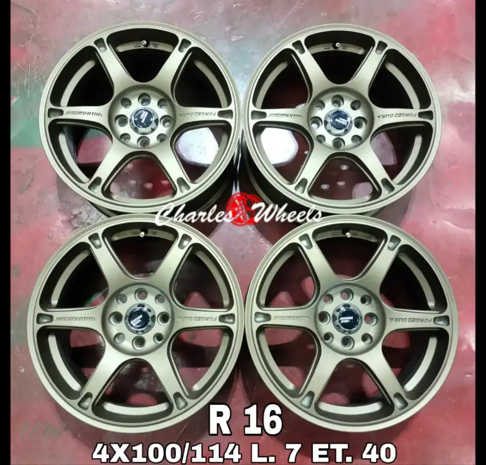 Jual velg te37 dura hsr r16 4x100 4x114,3 avanza jazz yaris vios dll