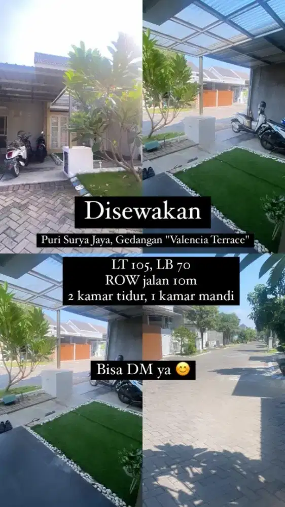 Disewakan/ Dijual Rumah Cluster - Puri Surya Jaya Gedangan Sidoarjo