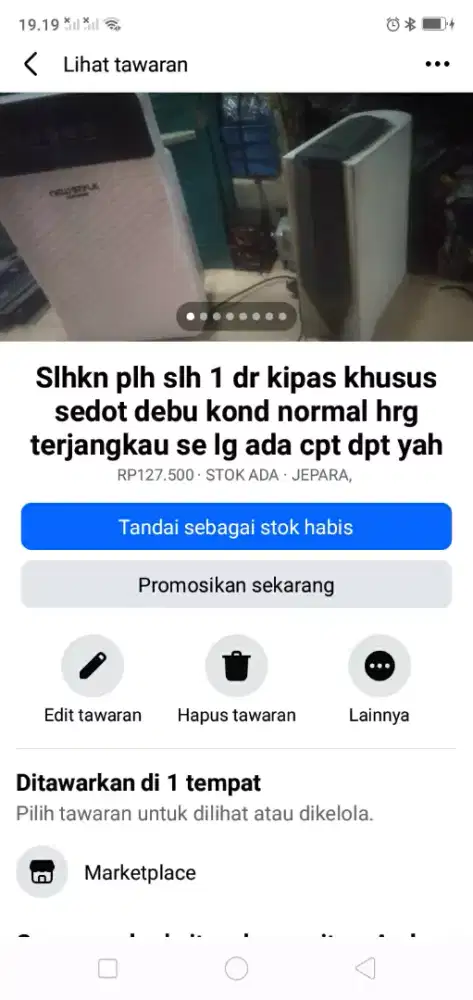 Slhkn plh slh 1 dr kipas khusus sedot debu berkualitas kond normal