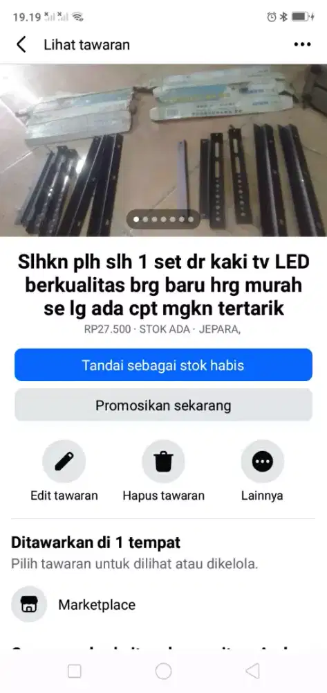 Slhkn plh slh 1 set dr kaki tv LED brg baru hrg murah sj cpt dpt yah