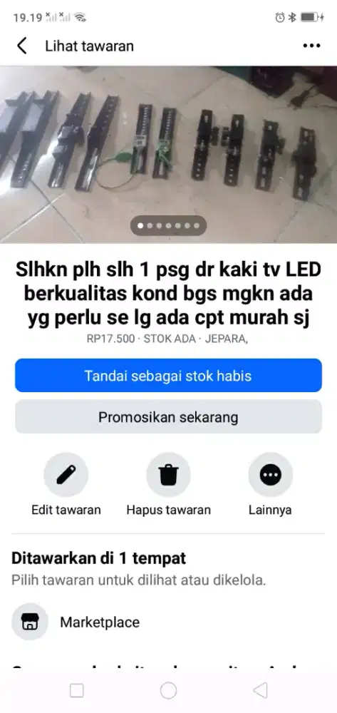 Slhkn plh slh 1 psg kaki tv LED kond bgs mgkn ada yg perlu hrg murah2
