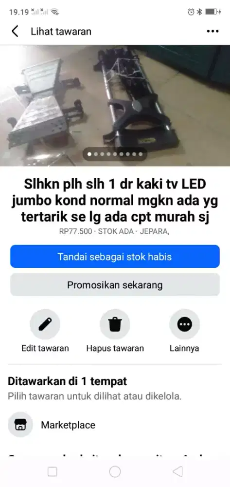 Slhkn plh slh 1 dr kaki tv LED jumbo kond normal hrg murah sj cpt dpt