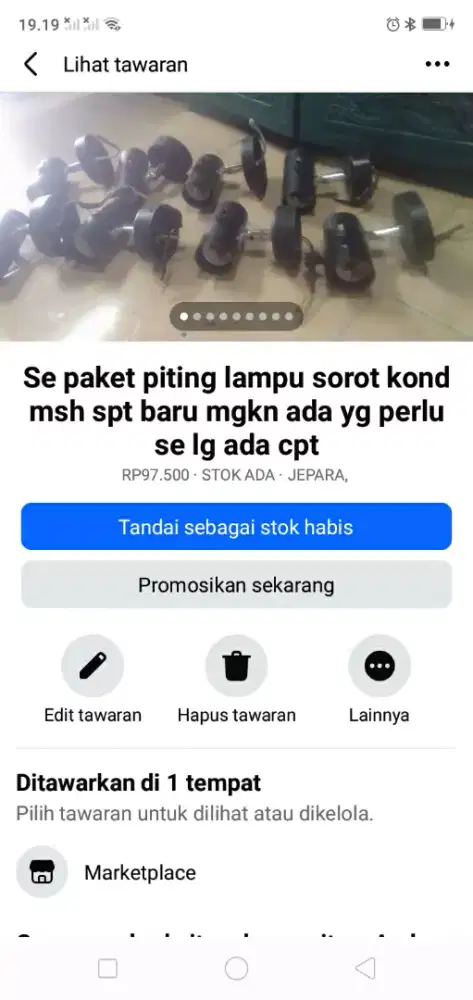 Se paket piting lampu sorot berkualitas kond spt baru hrg murah sj cpt