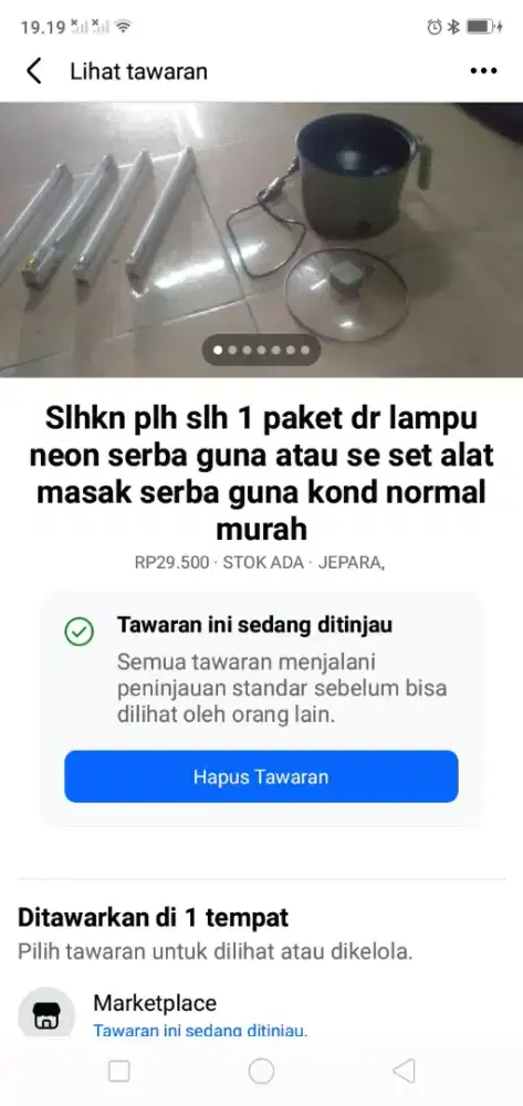 Slhkn plh slh 1 paket lampu neon atau sblh nya kond normal