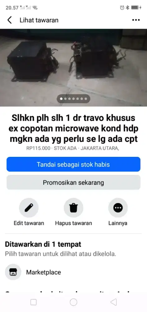 Slhkn plh slh 1 dr travo ex copotan microwave berkualitas kond normal