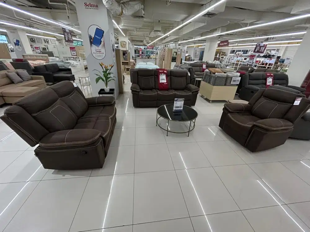 PROMO SOFA SET RECLINER MEWAH