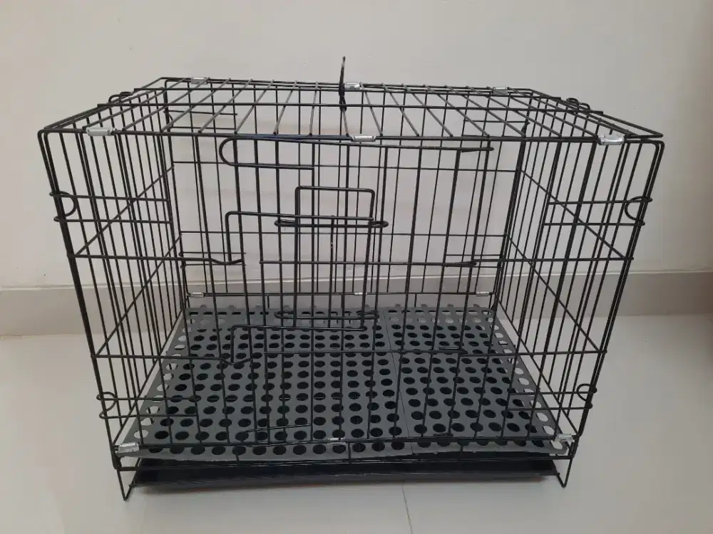 Kandang besi lipat hitam 48x30x38