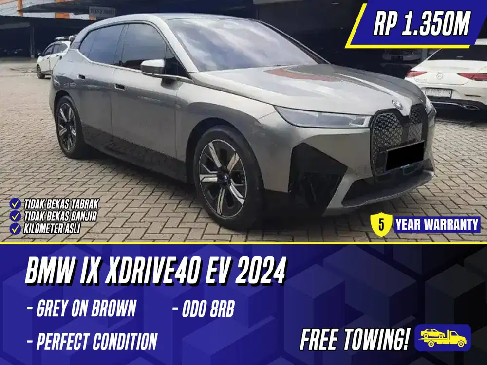 BMW iX xDrive40 EV 2024 NIK 2023 Grey on Brown Silver Electric