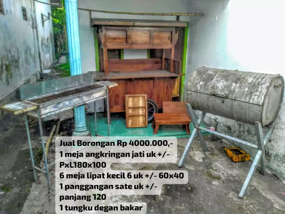 Gerobak angkringan jati mix like new