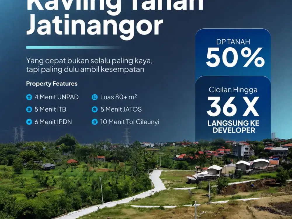 Kapling Tanah Kost Jatinangor, Bisa Cicilan 36 Kali Lokasi Strategis dekat UNPAD