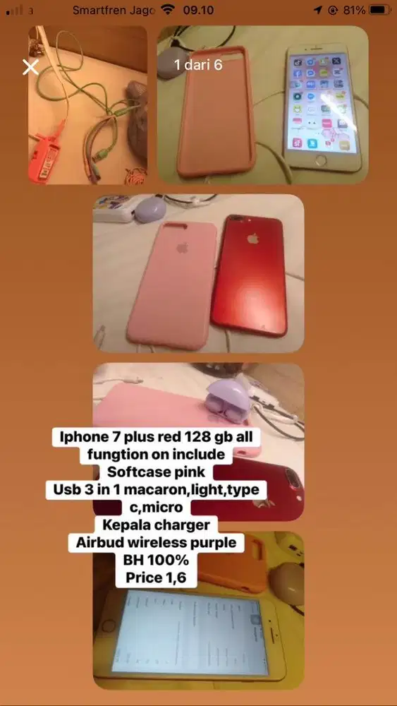 Iphone 7 plus red 128gb