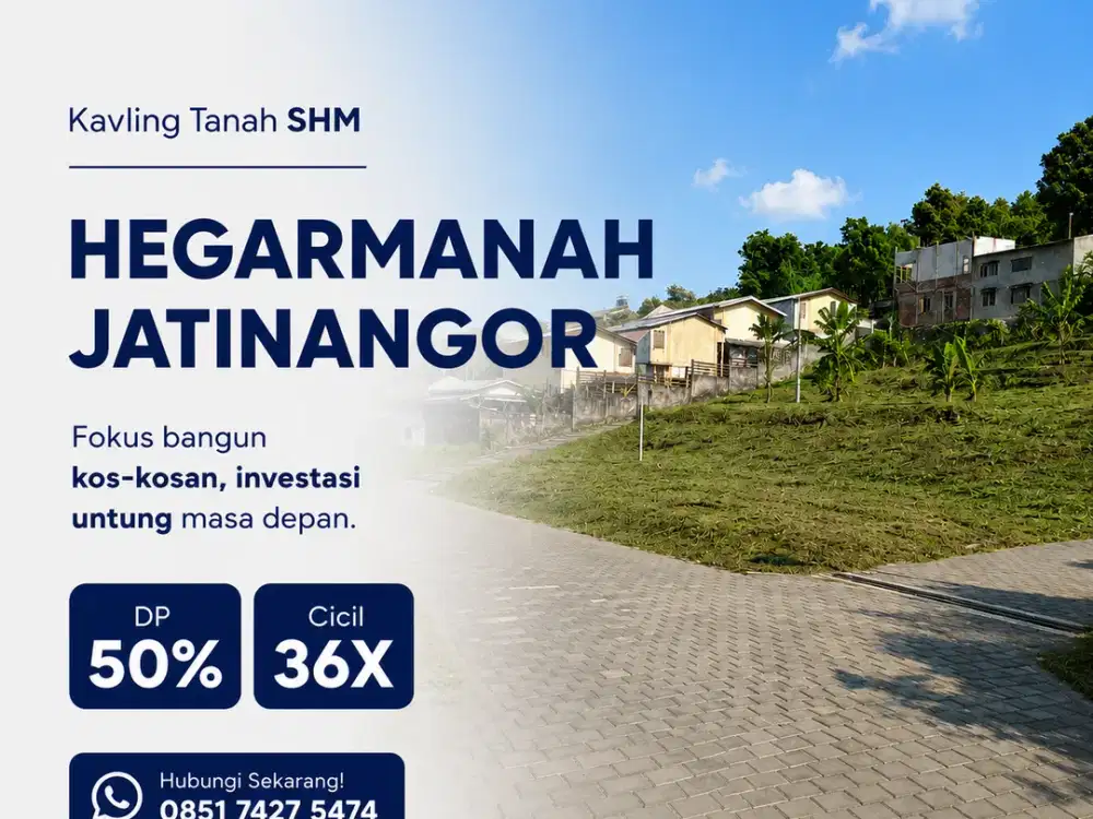 Tanah Kapling Kost Dekat Unpad, Angsuran 36 Bulan Jatinangor