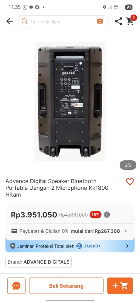 ADVANCE ACTIVE SPEAKER KK1800