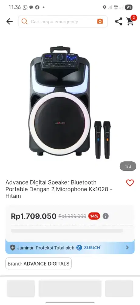 ADVANCE ACTIVE SPEAKER KK1028