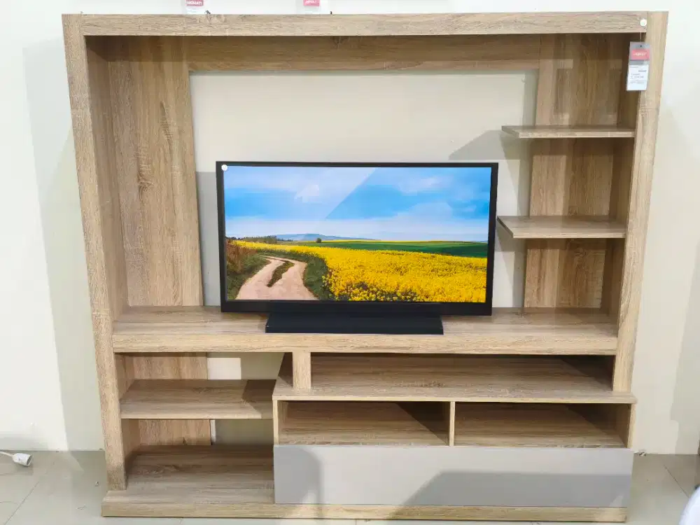 Selma Friza Entertainment Centre Cokelat Oak/Taupe | Lemari TV