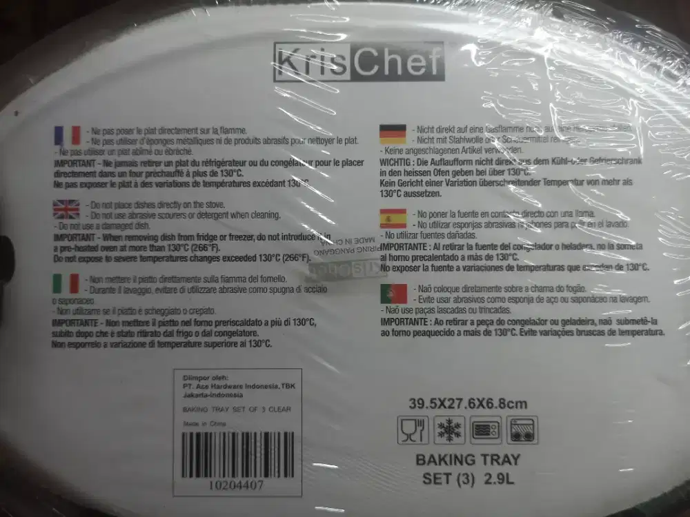 Wadah kaca tahan panas krischef