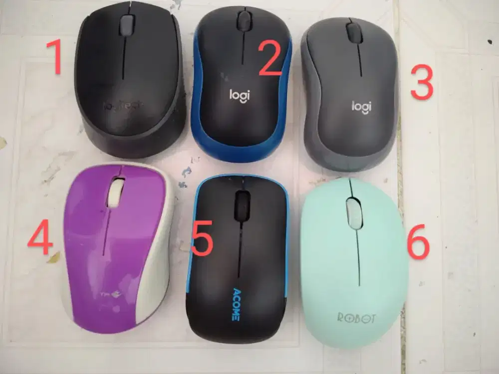 (baca deskripsi) 6 mouse wireless bekas murah aja