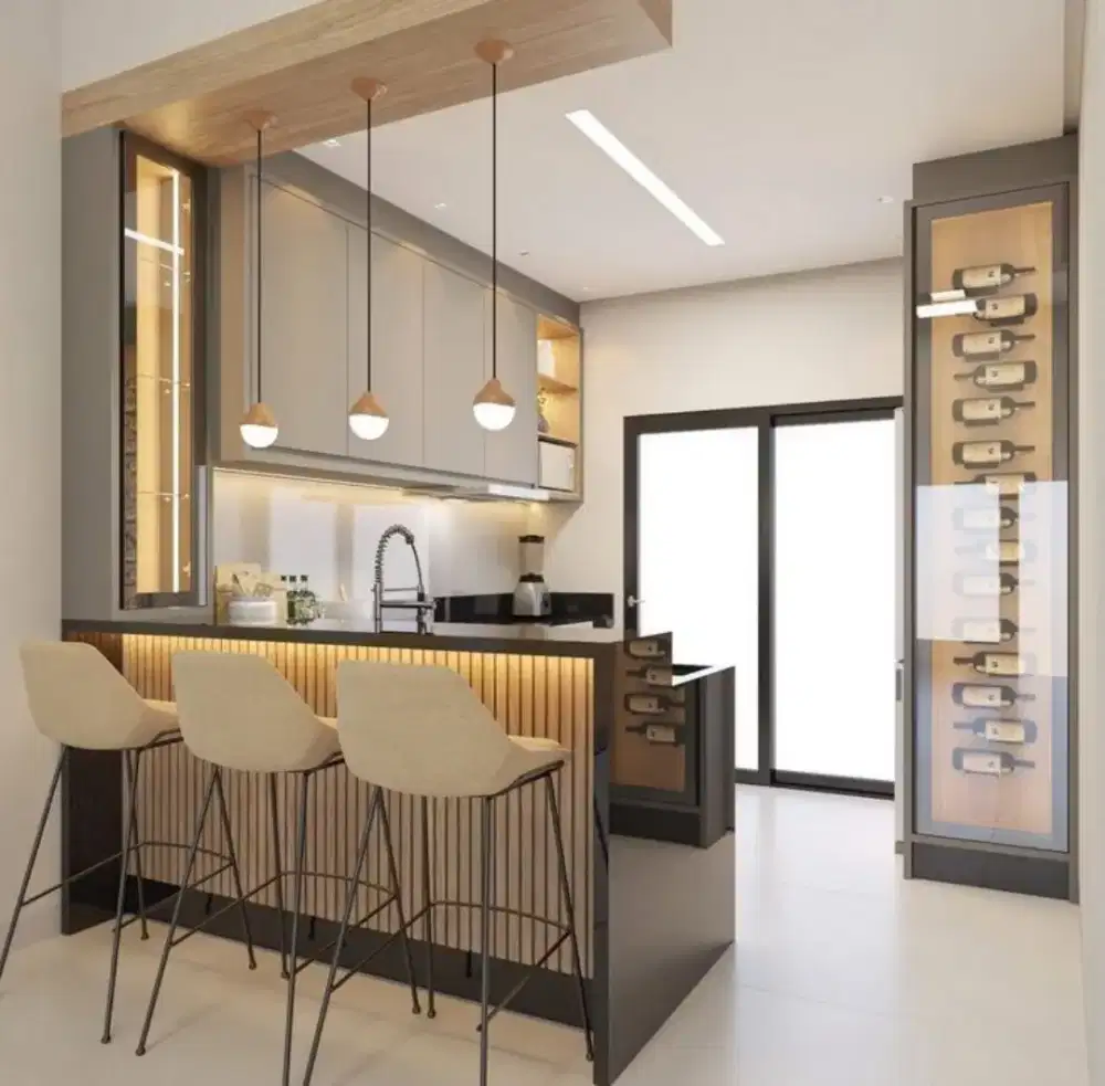 KITCHEN SET MINIMALIS WARDROBE BEDROOM SET BACKDROP TV