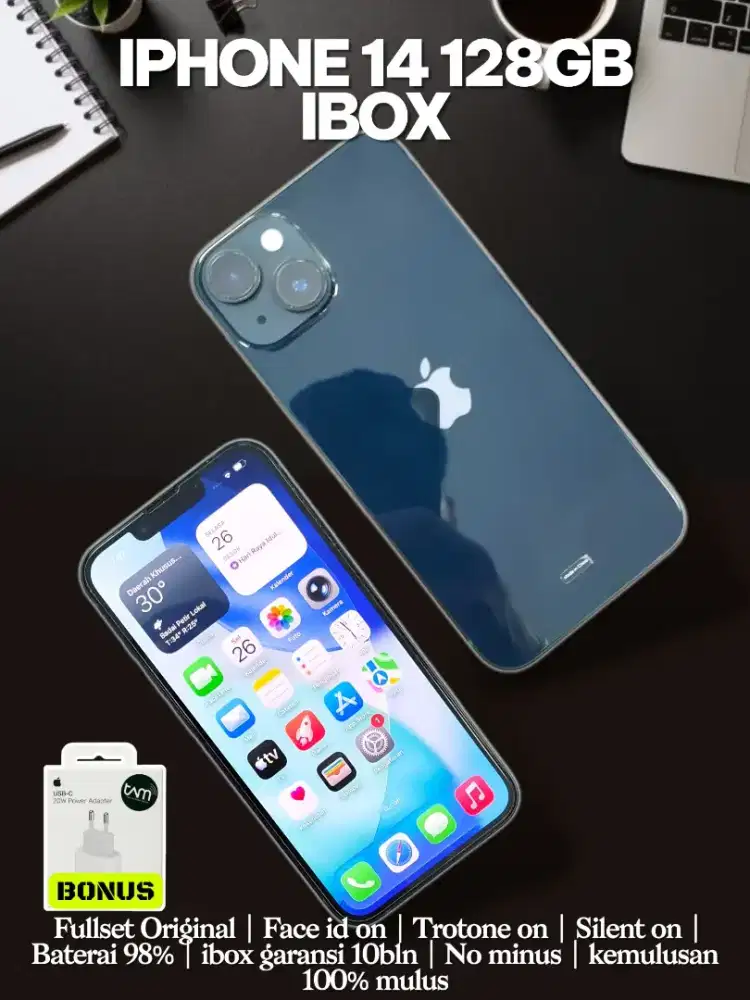 Iphone 14 128GB IBOX pemakaian 2bln dari baru garansi