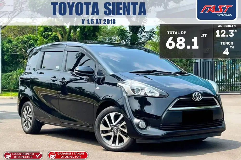 LOWKM66RB PAJAK PANJANG GARANSI1TH TOYOTA SIENTA V 2018 1.5 AT