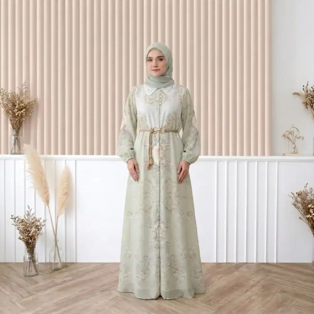 Gamis kombinasi outher + belt