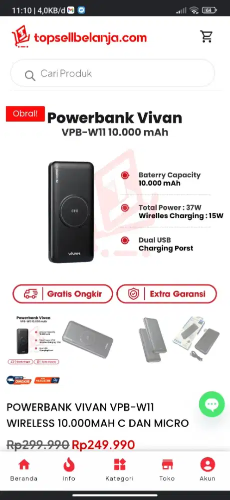 Powerbank bekas murah