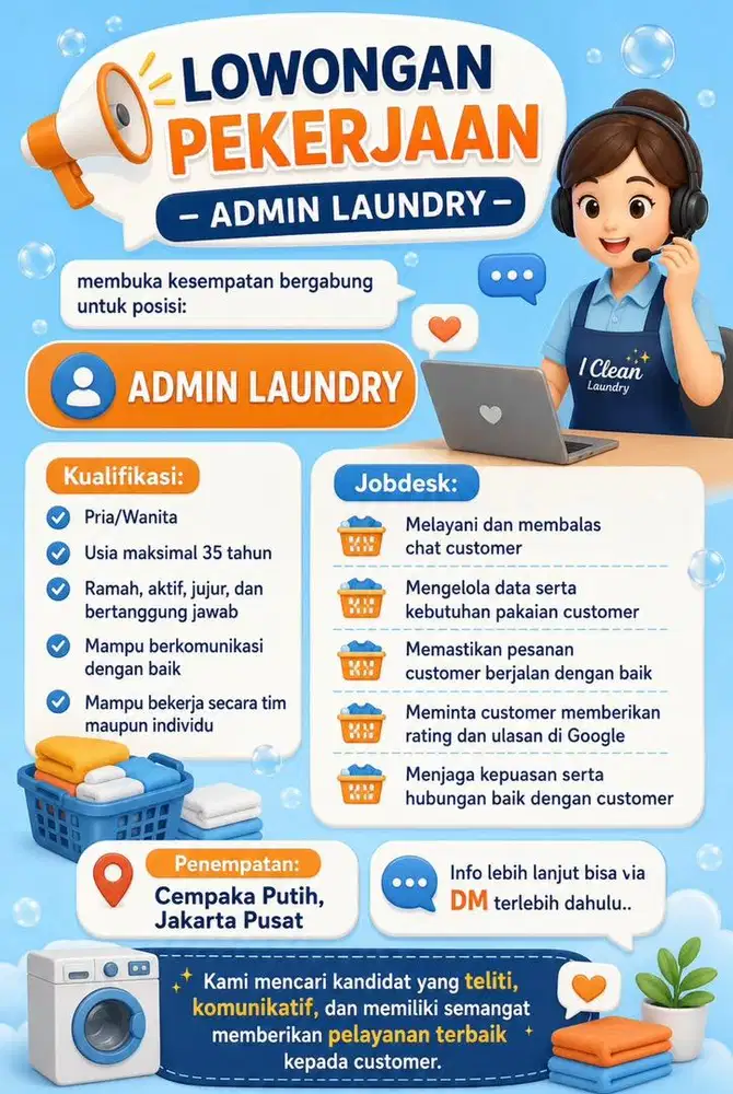 LOWONGAN PEKERJAAN LAUNDRY