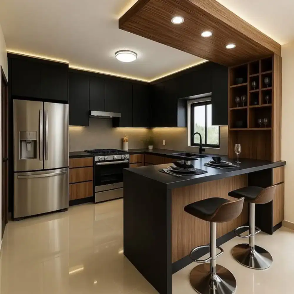KITCHEN SET MINIMALIS WARDROBE BEDROOM SET BACKDROP TV