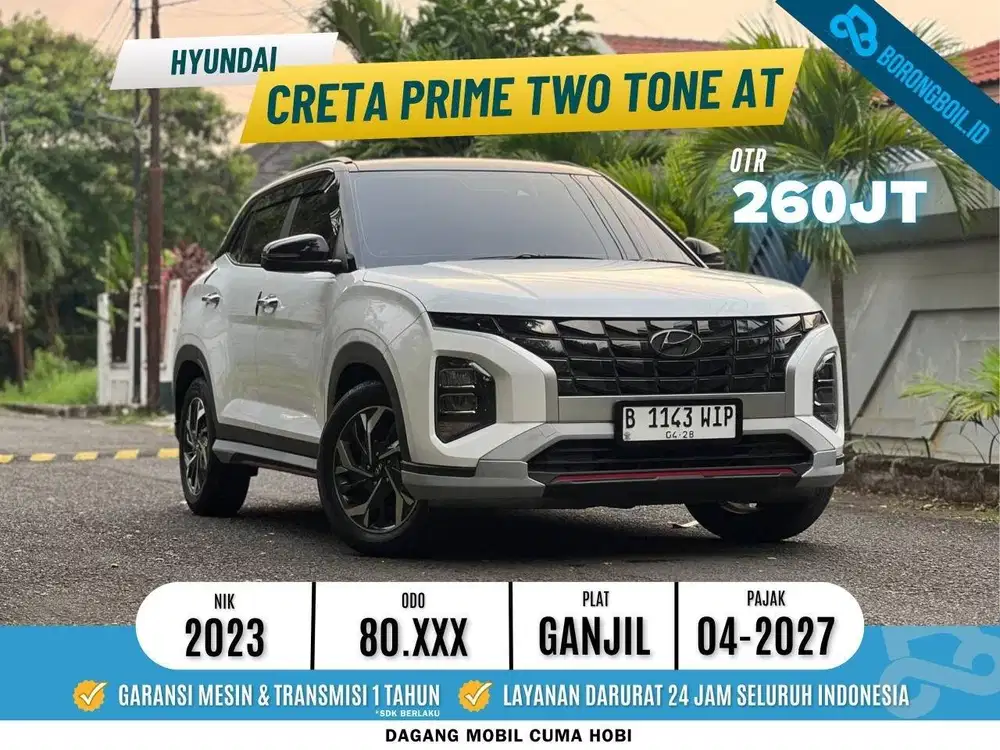 HYUNDAI CRETA PRIME TWO TONE AT 2023 PUTIH FULLSET ISTIMEWA