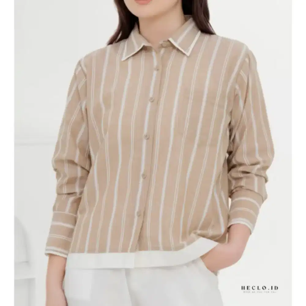 KEMEJA STRIPE SOFT CHOCO