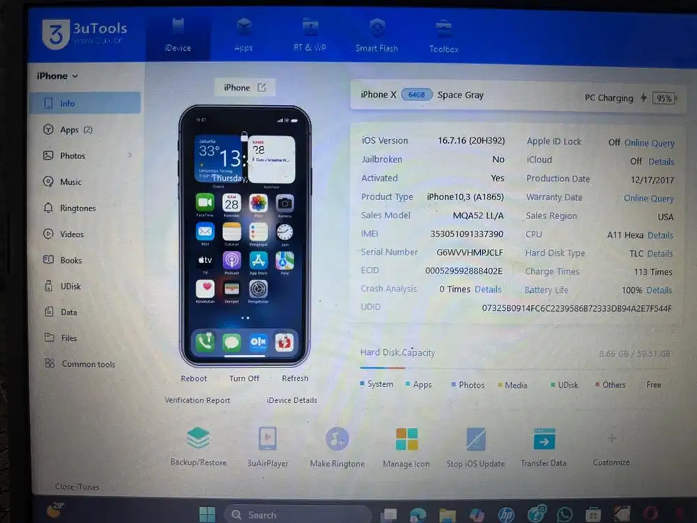 iPhone X 64gb Fullset Sinyal Aman Nego