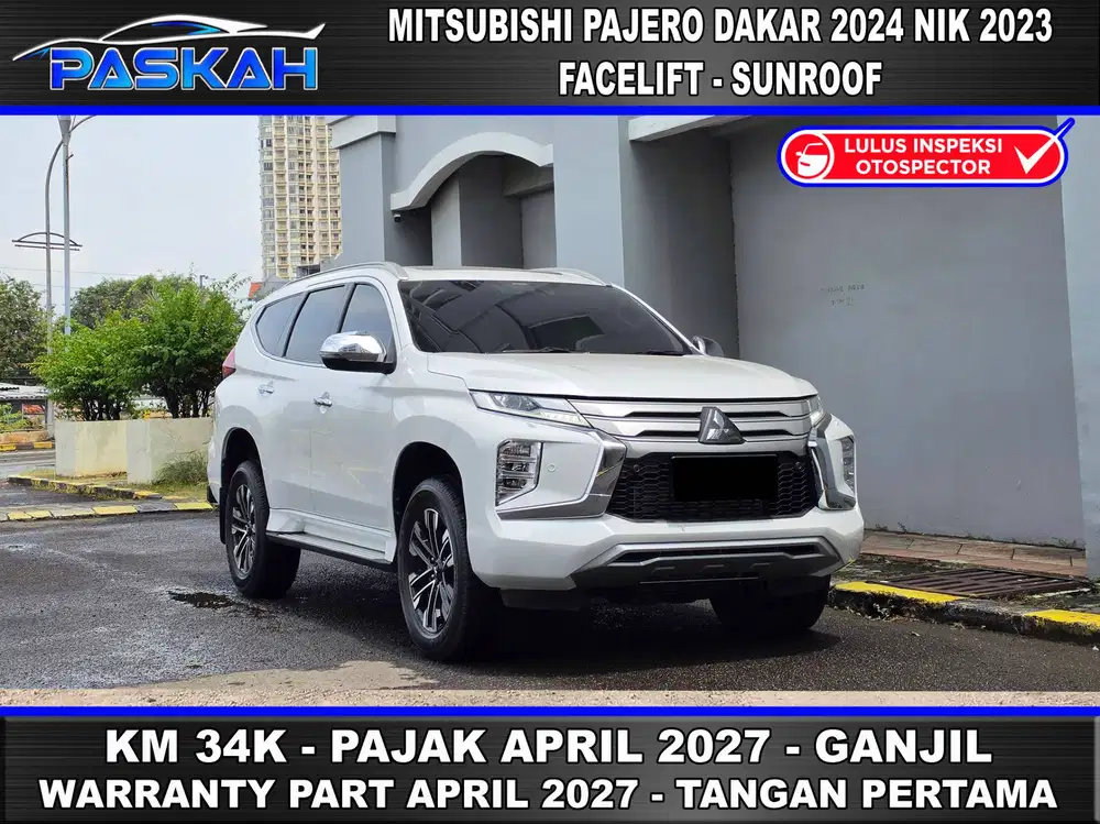 Pajak=APRIL-2027 Sunroof Bunga=4% Km=34rb Pajero Dakar 2024 NIK 2023