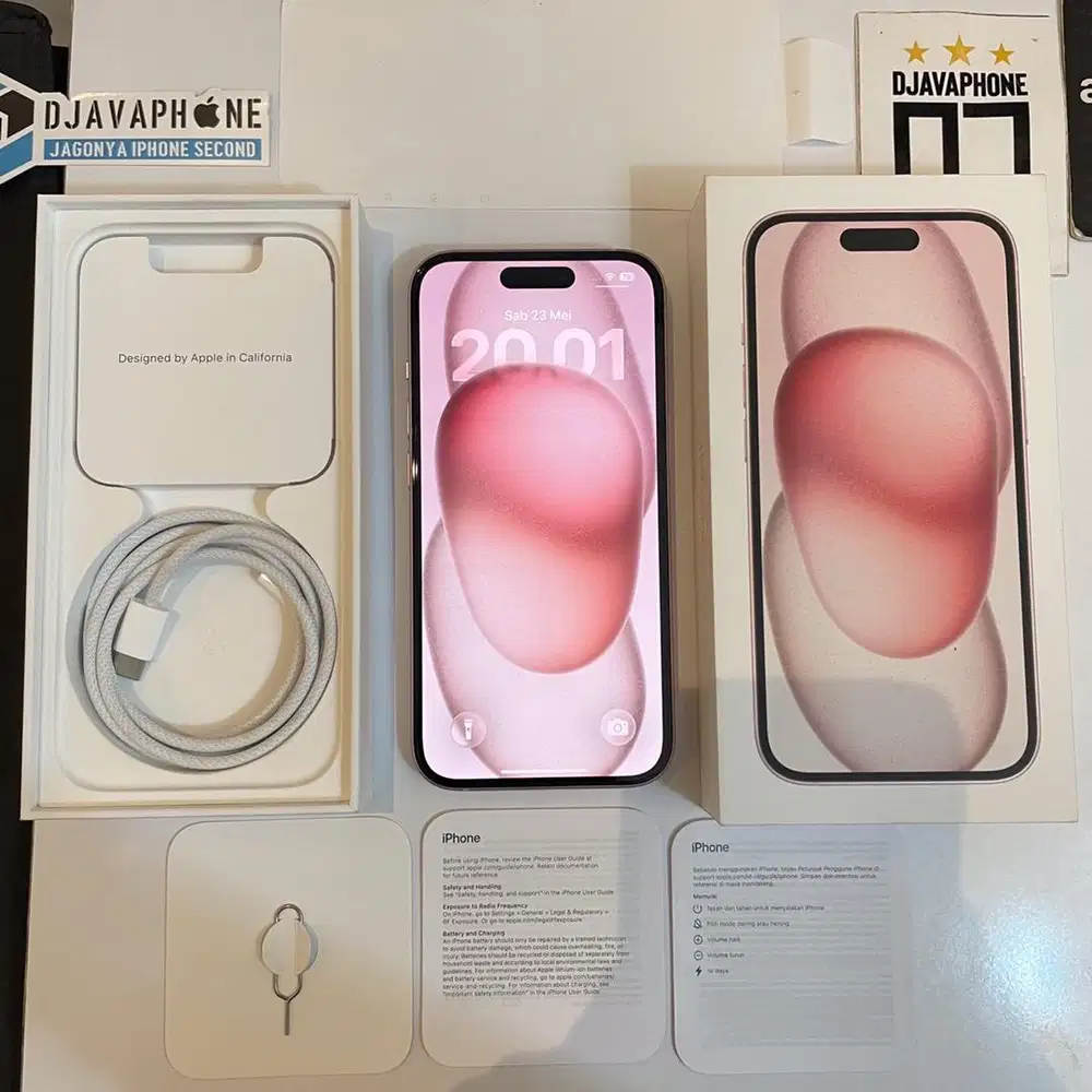 iPhone 15 Pink 128GB BH 100% Garansi Resmi iBox 3 Mei 2027
