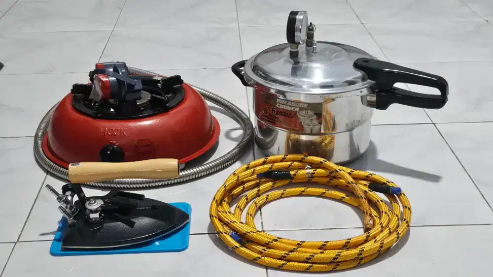 Seterika uap boiler presto 12 ltr 1 set, seterika, boiler , selang