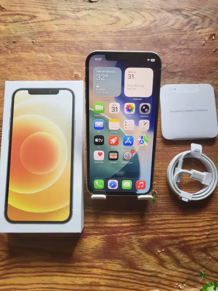 Iphone 12 128gb white inter allop fullset mulus likenew