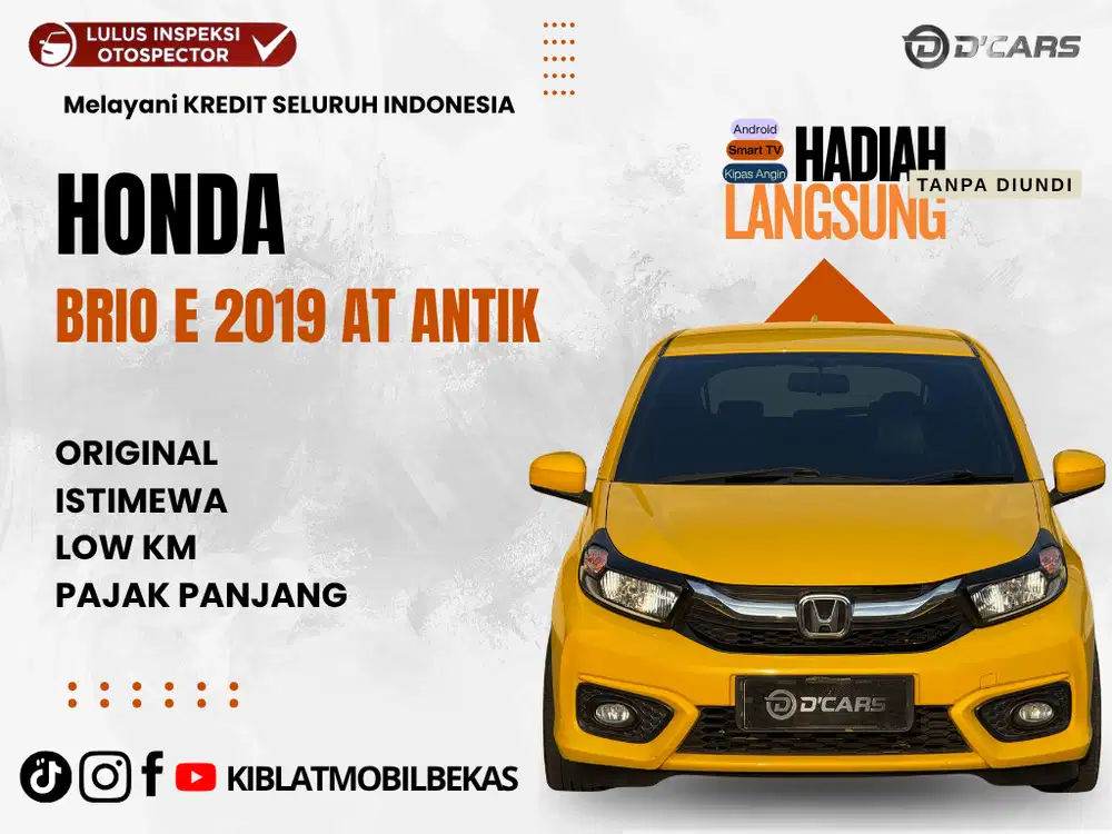 HONDA BRIO E AUTOMATIC 2019 LOW KM RECORD ASLI