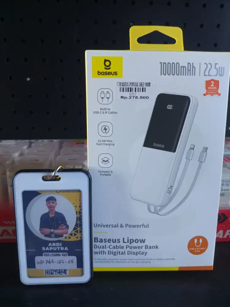 PB BASEUS LIPOW DUAL CABLE 10000MAH
